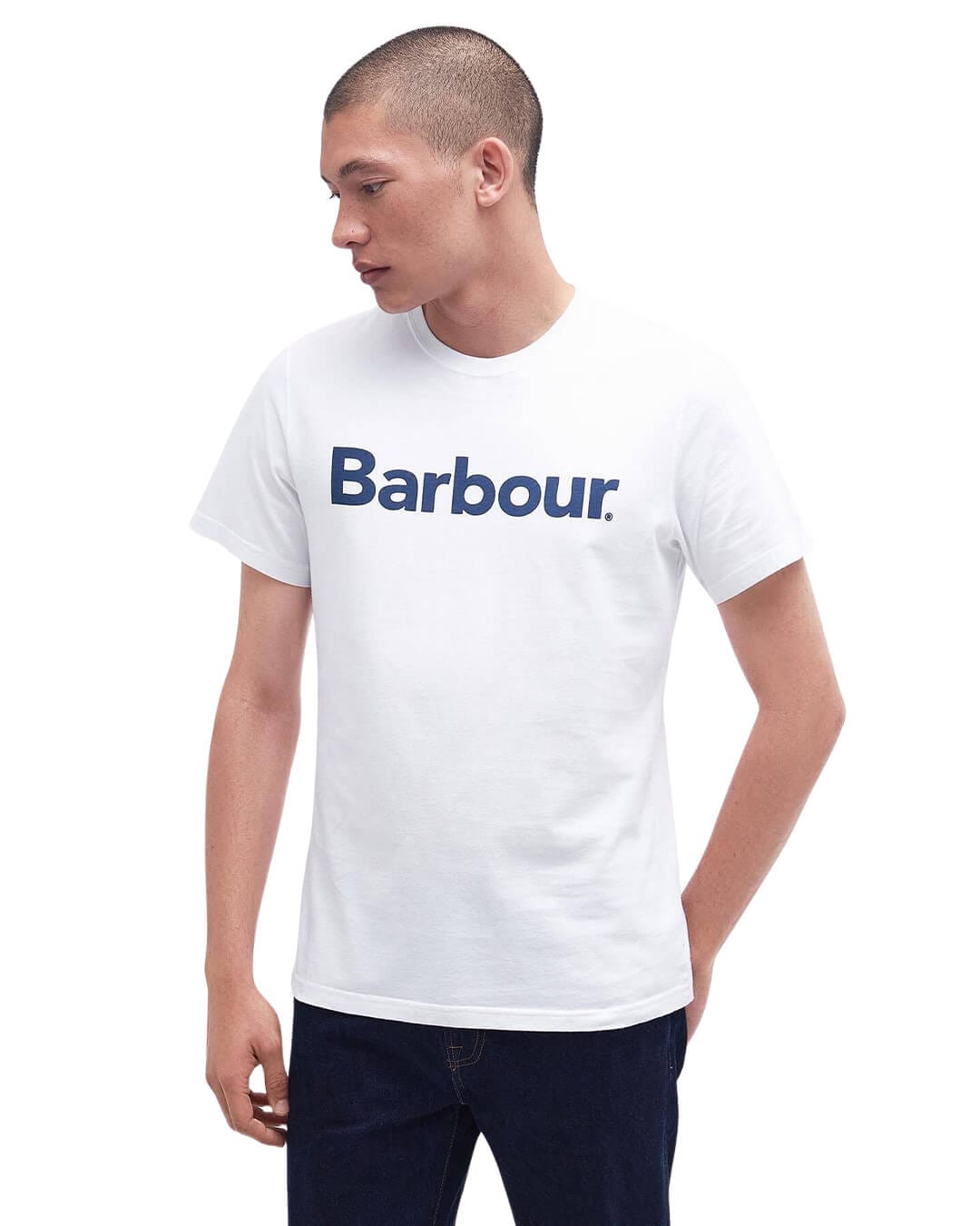 Barbour T-Shirts Barbour White Logo Tee Shirt