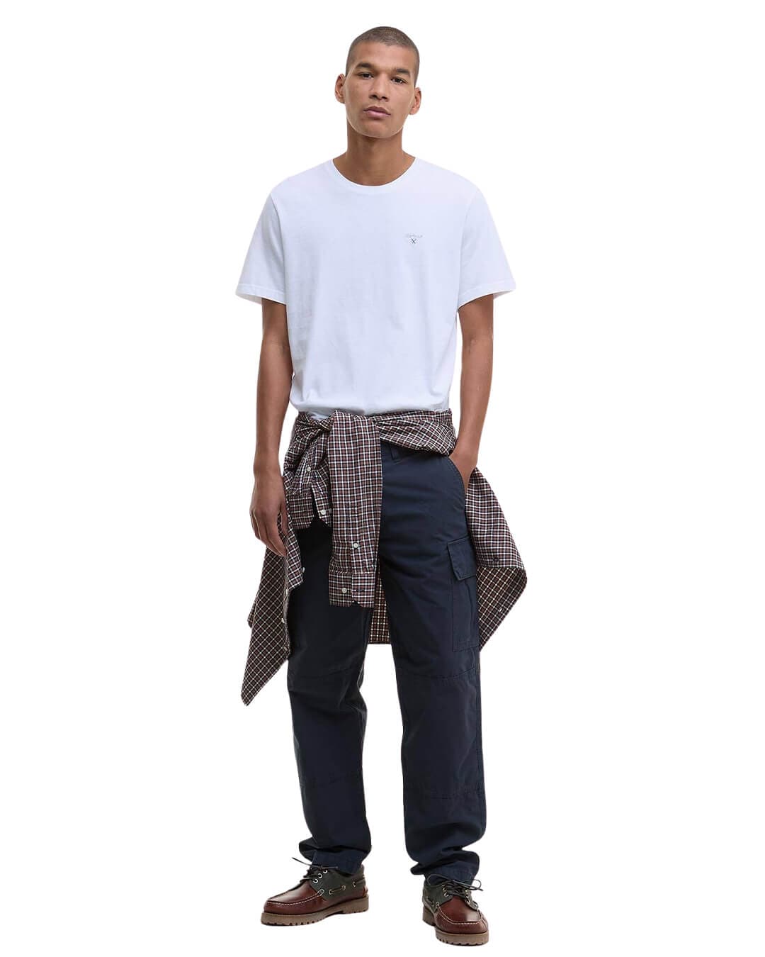 Barbour T-Shirts Barbour White Tartan Sports T-Shirt