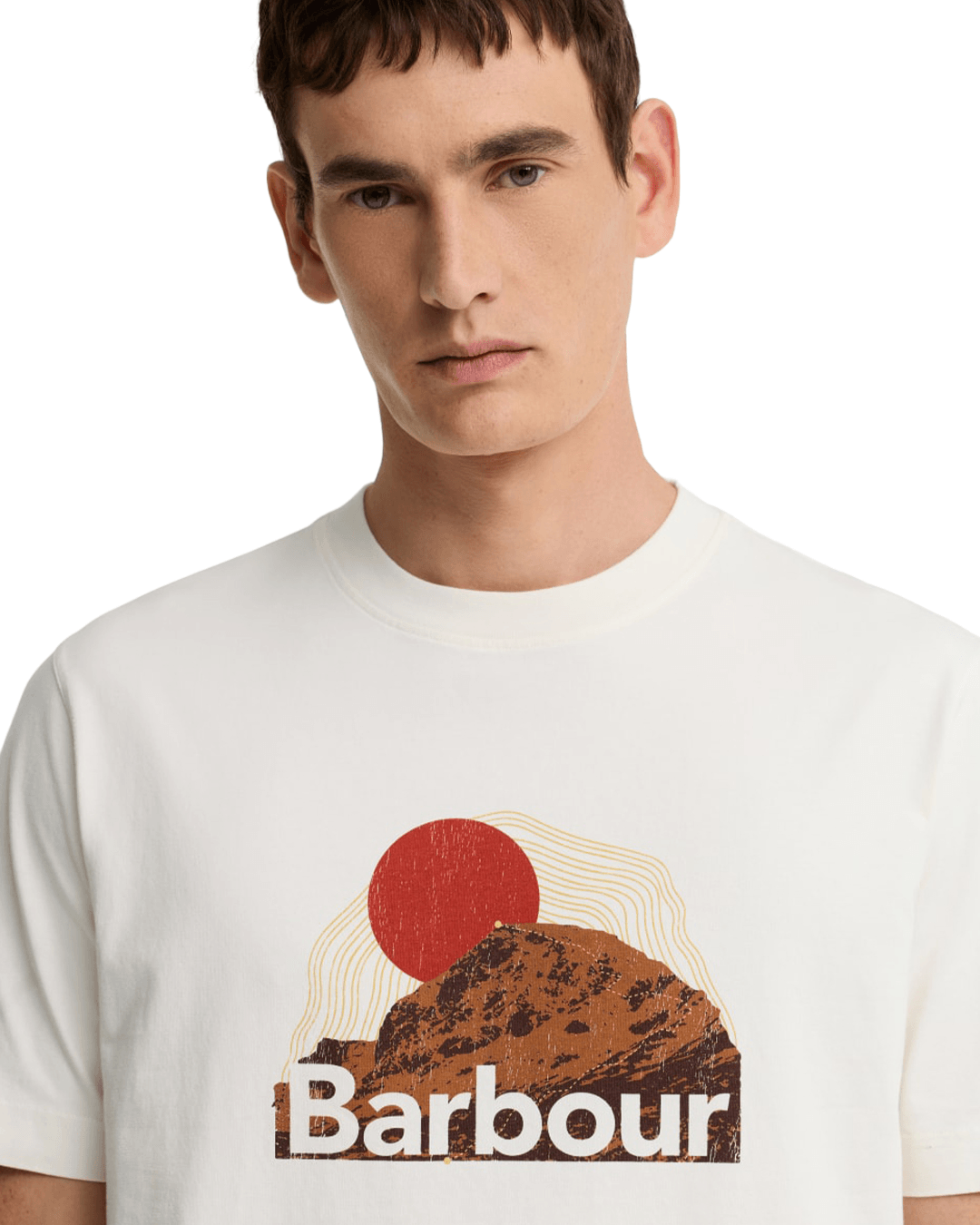 Barbour T-Shirts Barbour White Wadsworth Relaxed Fit Graphic T-Shirt