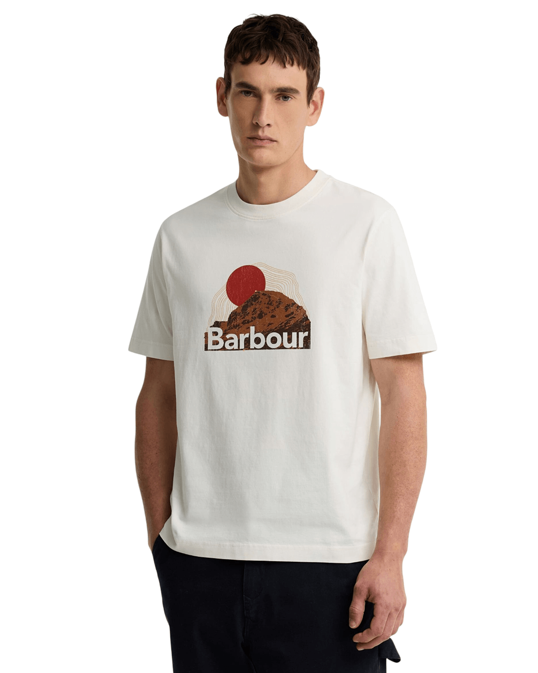 Barbour T-Shirts Barbour White Wadsworth Relaxed Fit Graphic T-Shirt