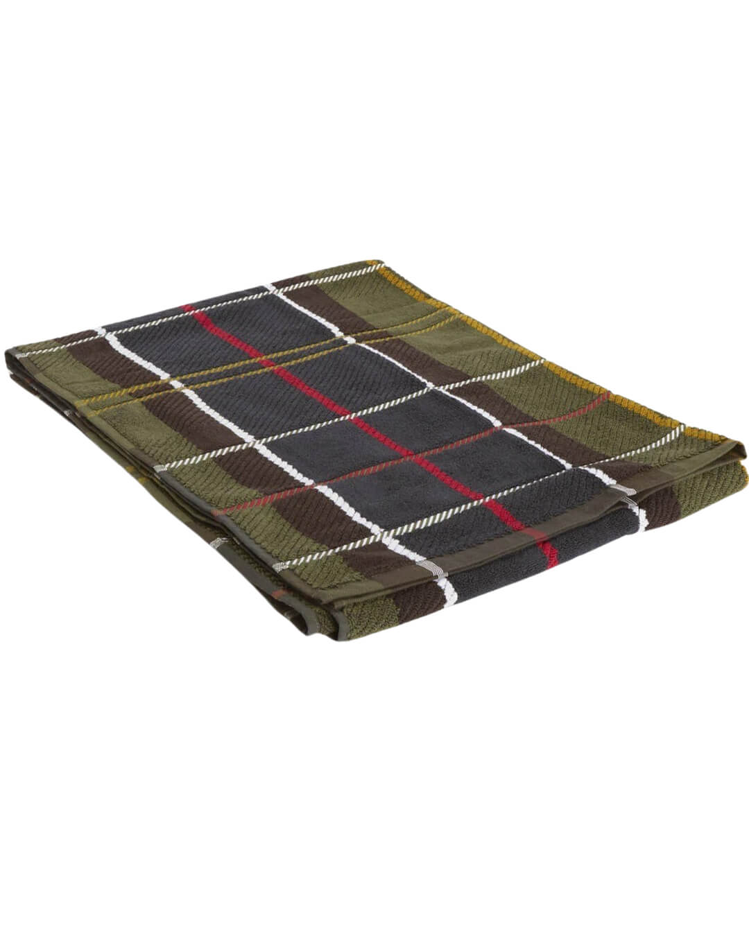 Barbour Towels ONE Barbour Green Tartan Beach Towel