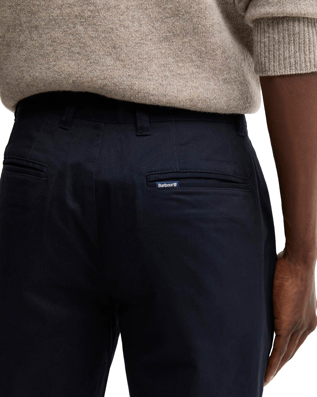 Barbour Trousers Barbour Dark Navy Sueded Sateen Tailored Fit Trousers