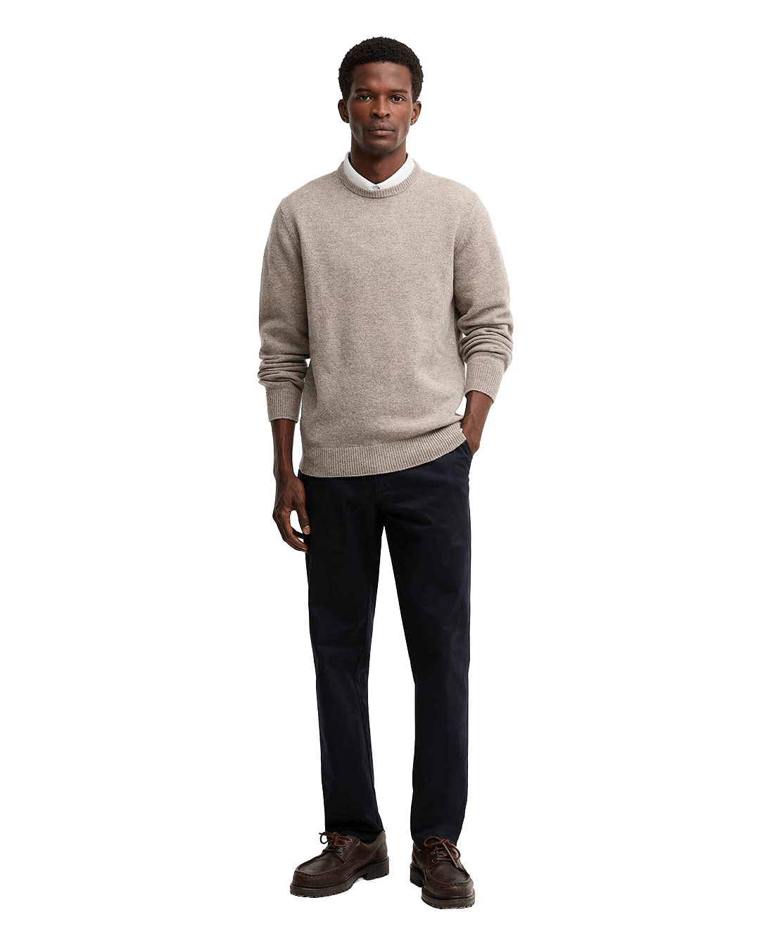 Barbour Trousers Barbour Dark Navy Sueded Sateen Tailored Fit Trousers