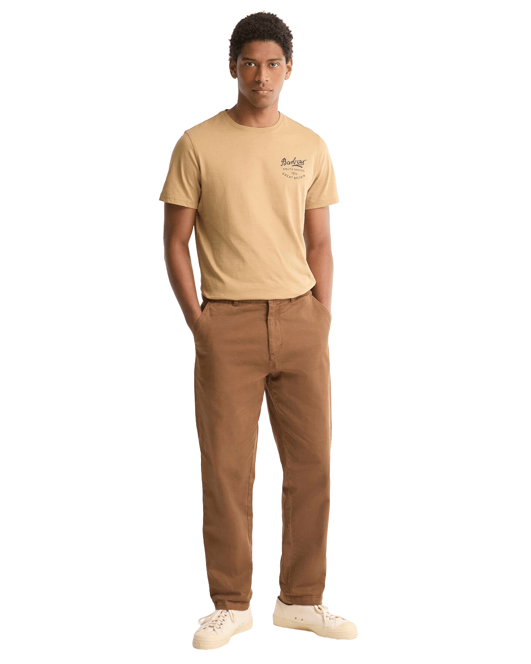 Barbour Trousers Barbour Dark Sand Washed Stretch Twill Trousers