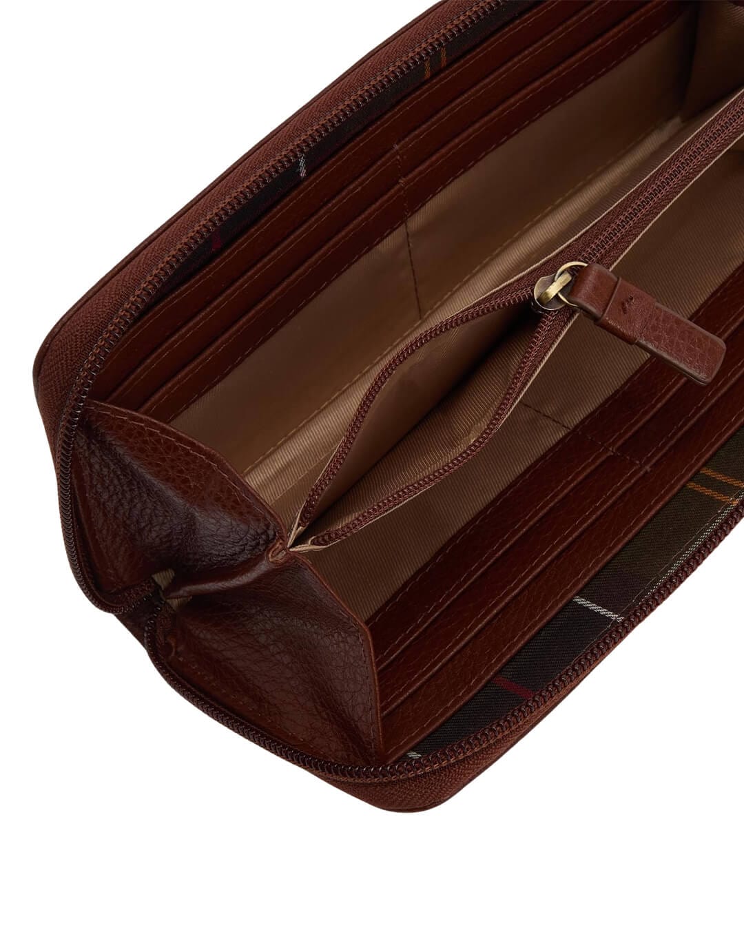 Barbour Wallets ONE Barbour ROSA LEATHER FRENCH PURSE BR11 BROWN CLASSIC