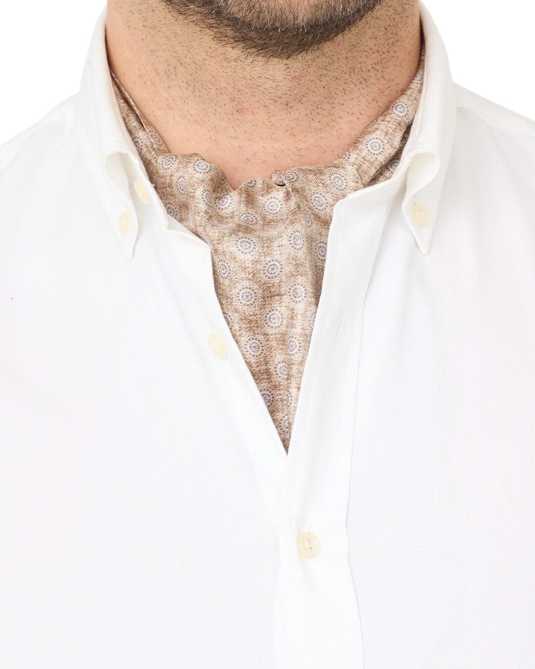 Bortex Fine Tailoring Cravats Gagliardi Beige Medallions Cravat