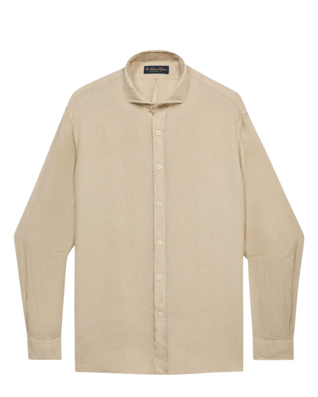 Brooks Brothers Shirts Brooks Brothers Beige Spread Collar Shirt Plain Linen