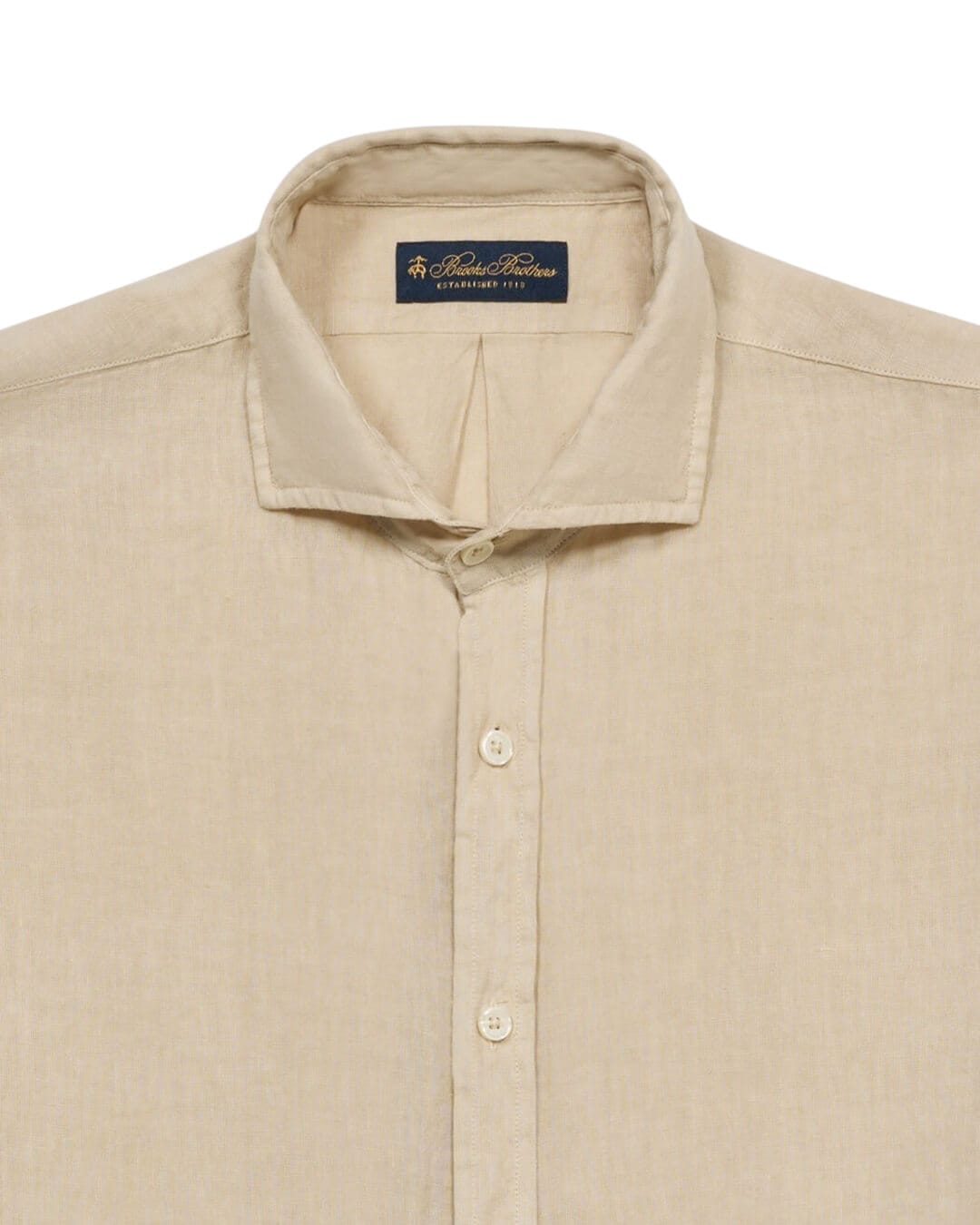 Brooks Brothers Shirts Brooks Brothers Beige Spread Collar Shirt Plain Linen