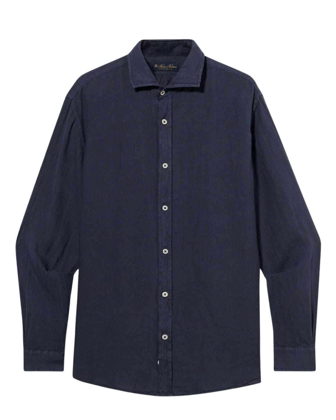 Brooks Brothers Shirts Brooks Brothers Navy Spread Collar Shirt Plain Linen
