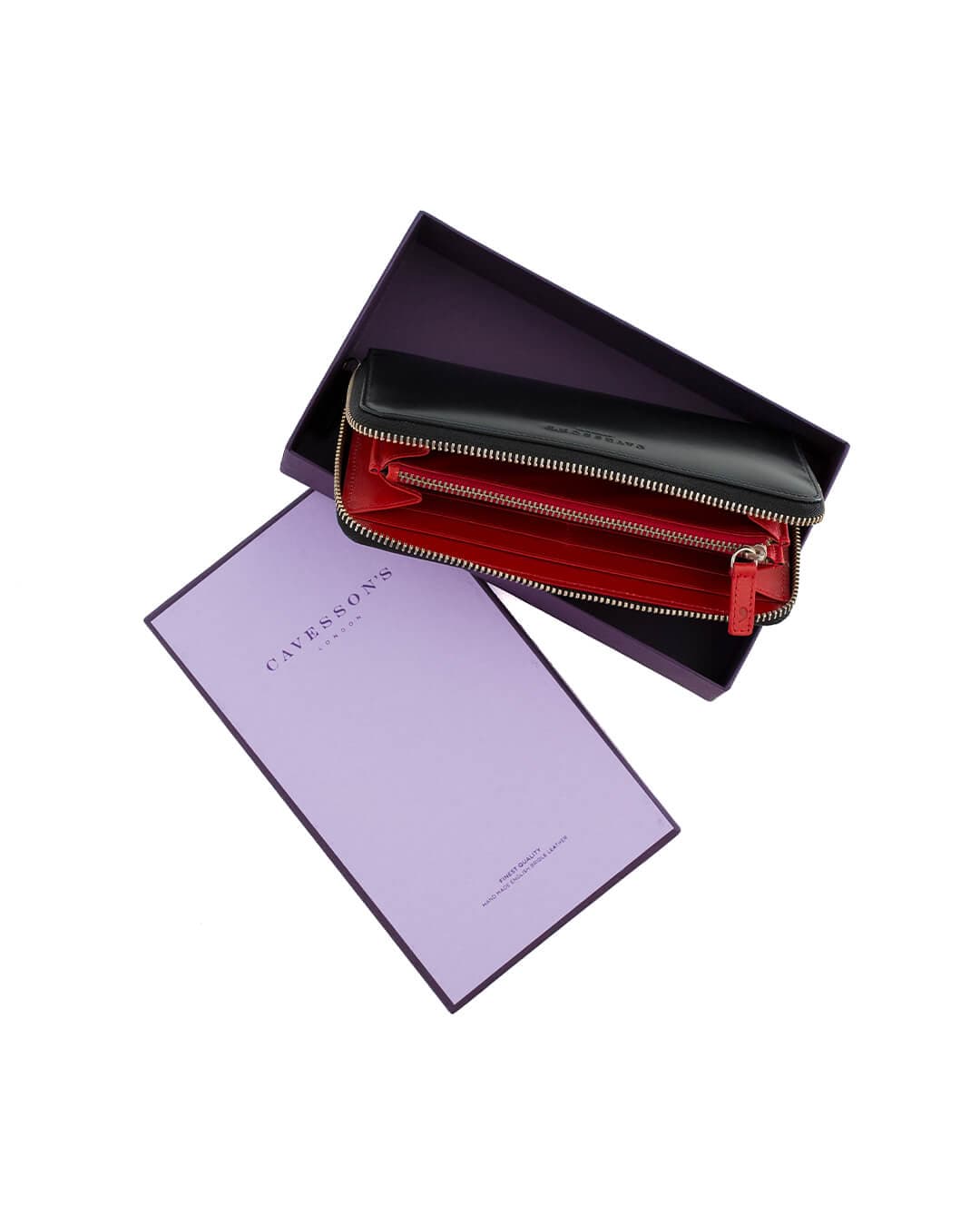 Cavesson's Wallets Cavesson's Black And Red Zip Wallet
