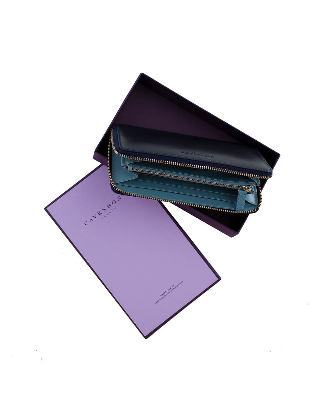 Cavesson&#39;s Wallets Cavesson&#39;s Blue And Aqua Zip Wallet