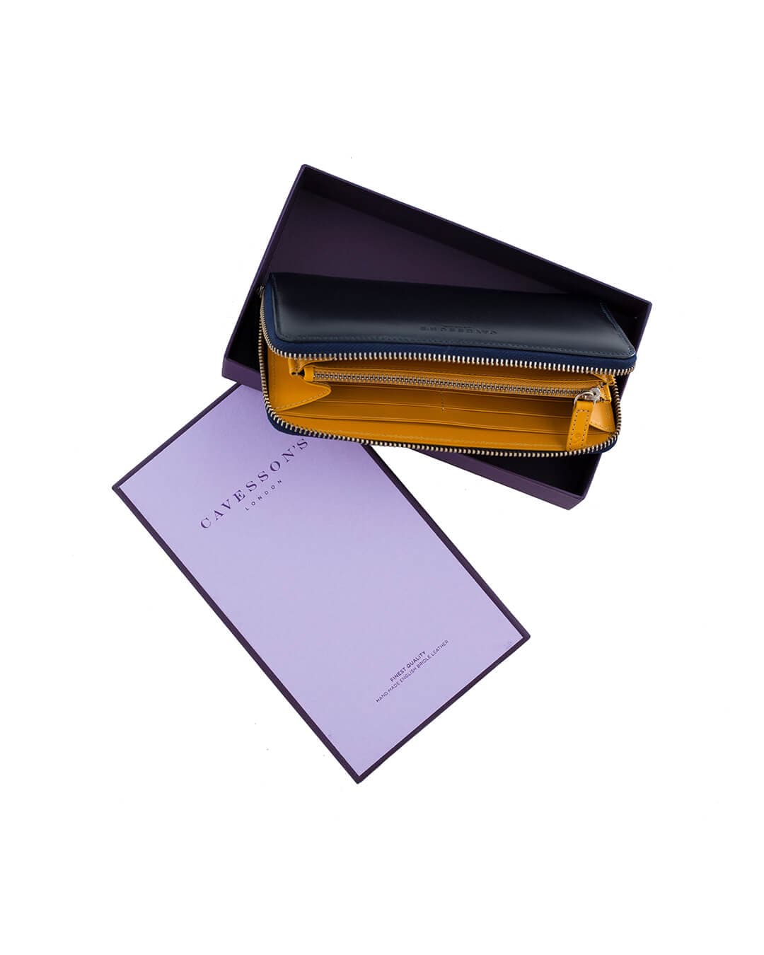 Cavesson&#39;s Wallets Cavesson&#39;s Blue And Yellow Zip Wallet