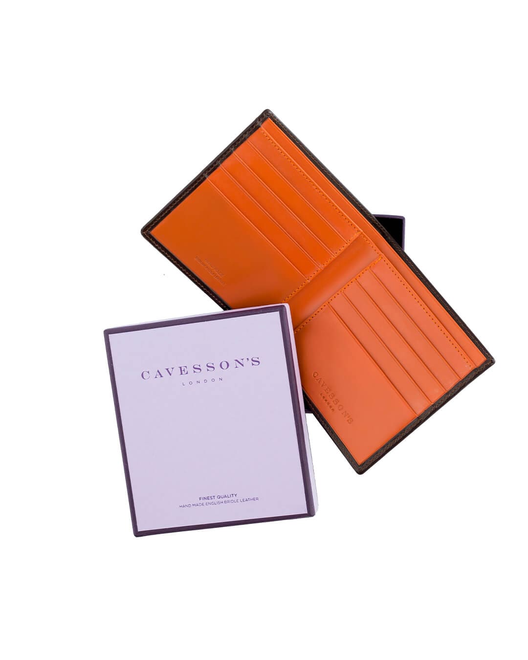 Cavesson&#39;s Wallets Cavesson&#39;s Brown And Orange Card Wallet