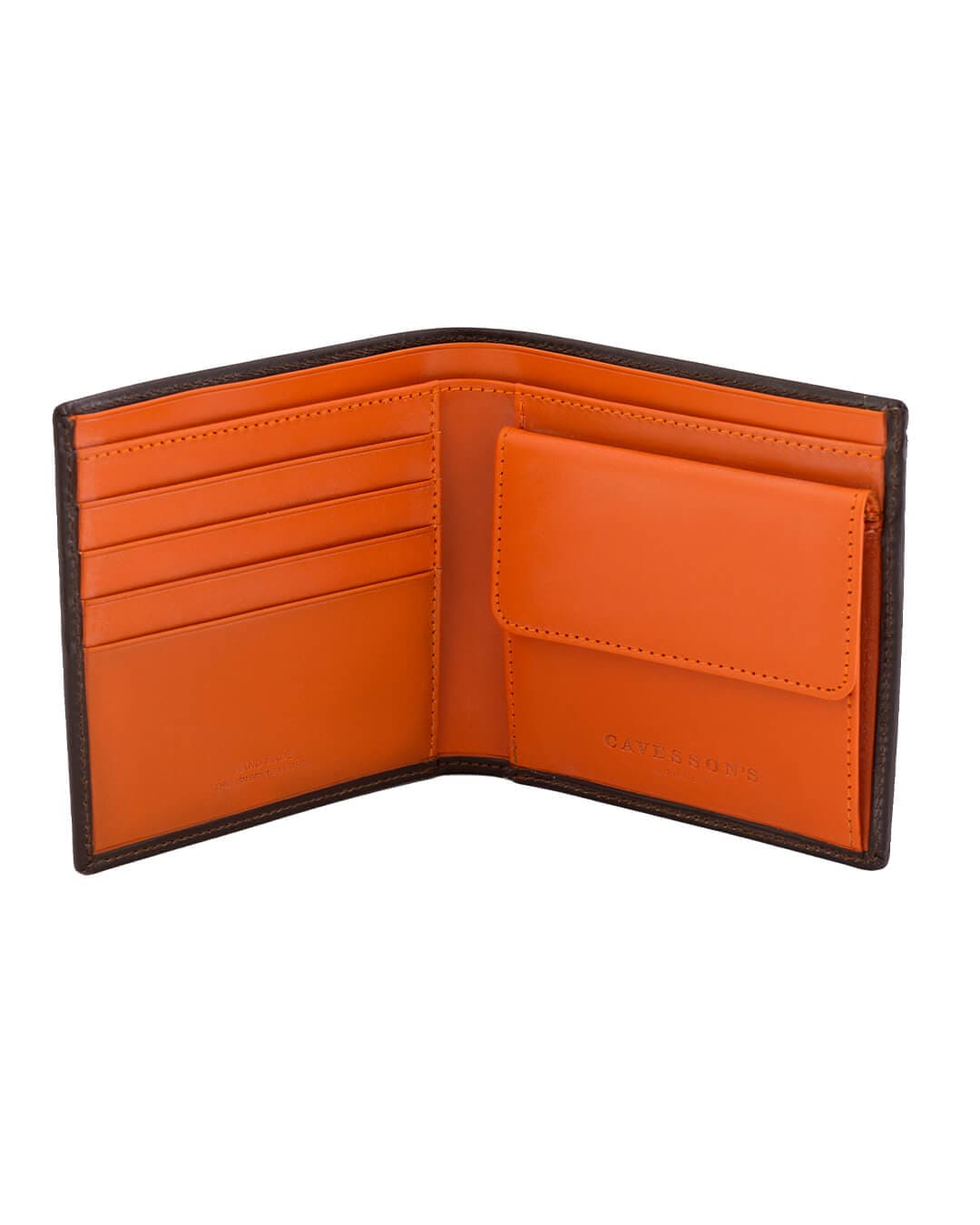Cavesson&#39;s Wallets Cavesson&#39;s Brown And Orange Coin Wallet