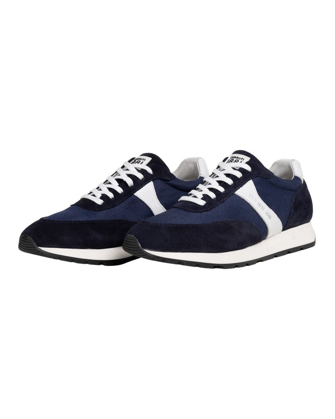 Cerruti Shoes Cerruti I88I Navy And White Leather Sneakers