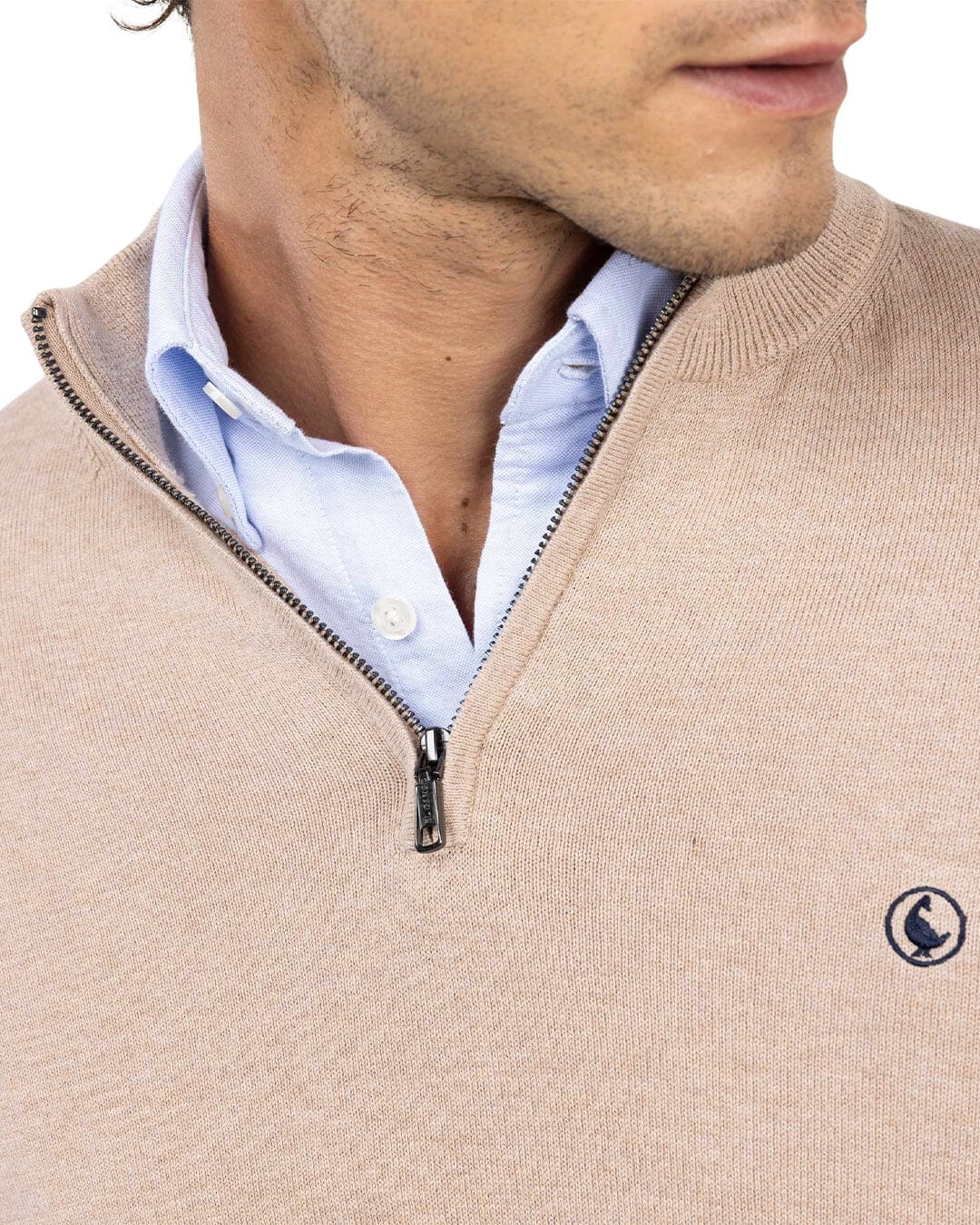 El Ganso Jumpers El Ganso JERSEY HALF ZIP BEIGE