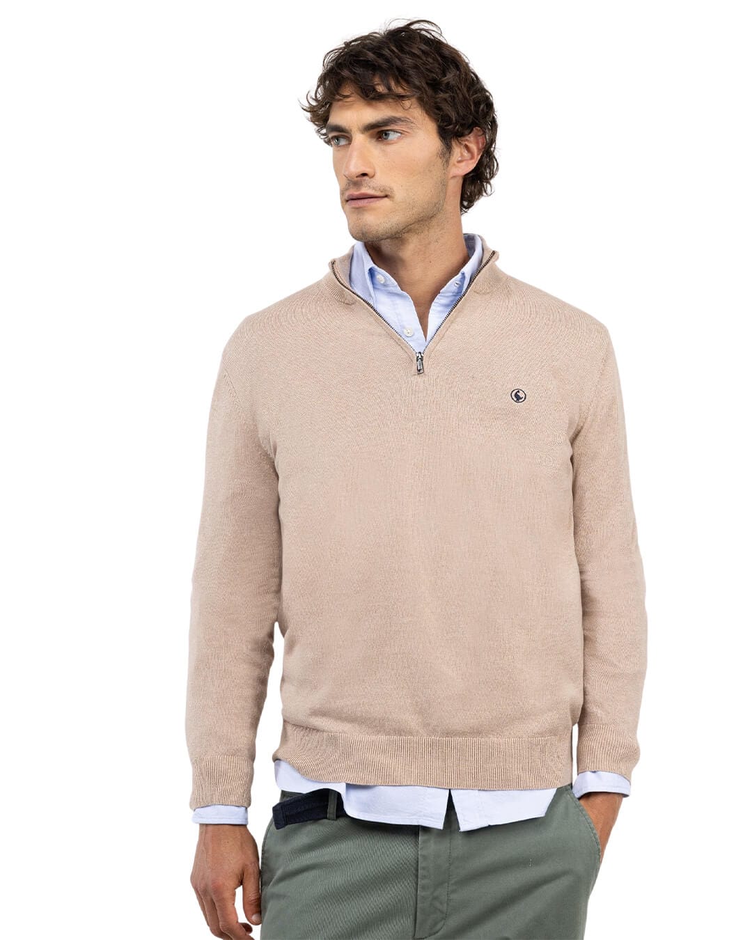 El Ganso Jumpers El Ganso JERSEY HALF ZIP BEIGE