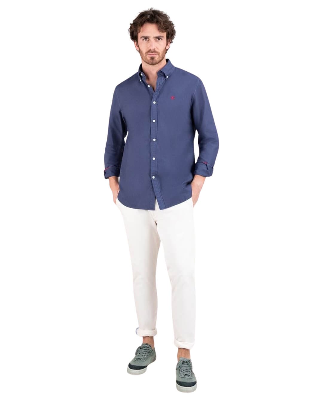 El Ganso Shirts COTTON SHIRT GARMENT DYED NAVY