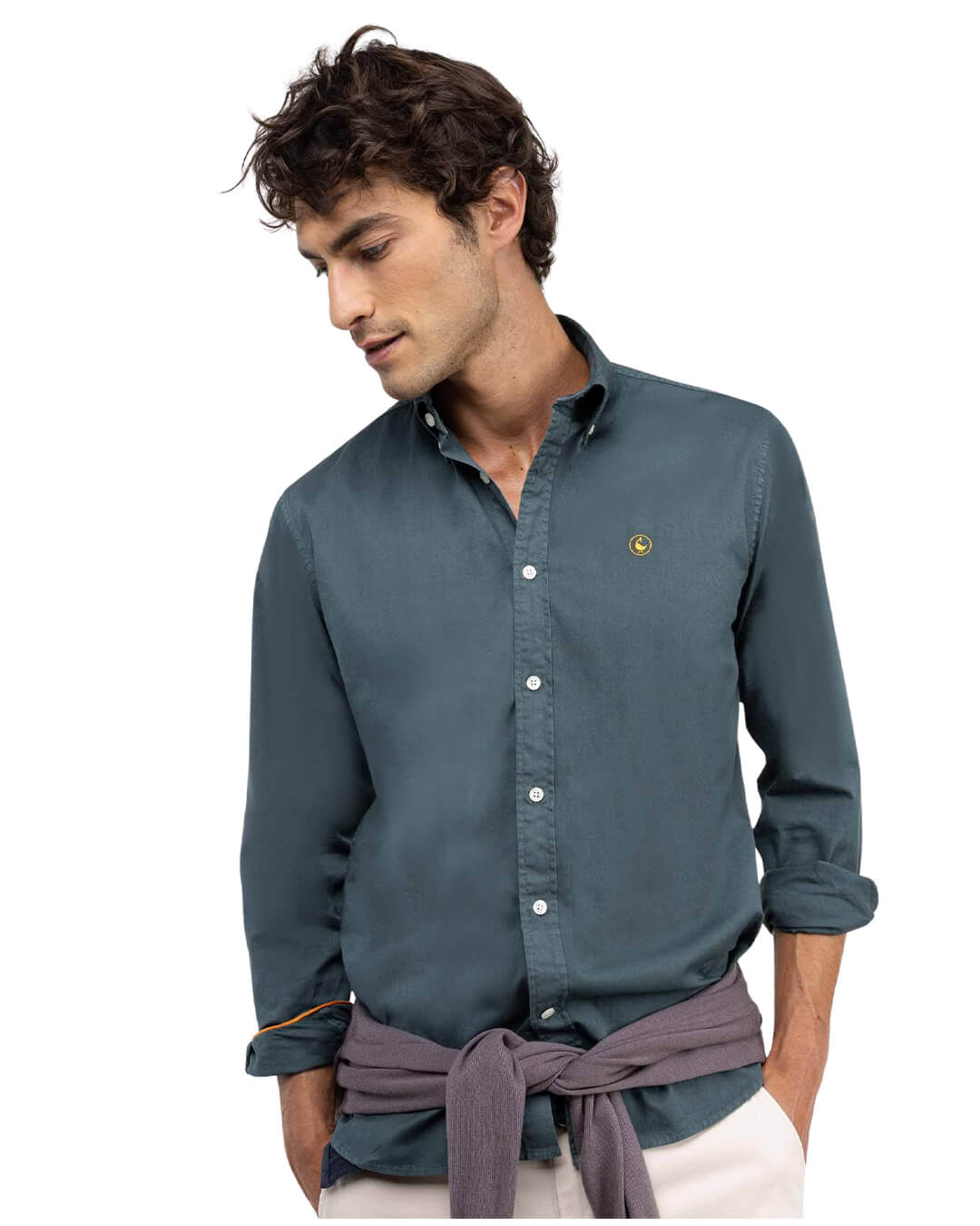 El Ganso Shirts El Ganso COTTON SHIRT GARMENT DYED GREEN
