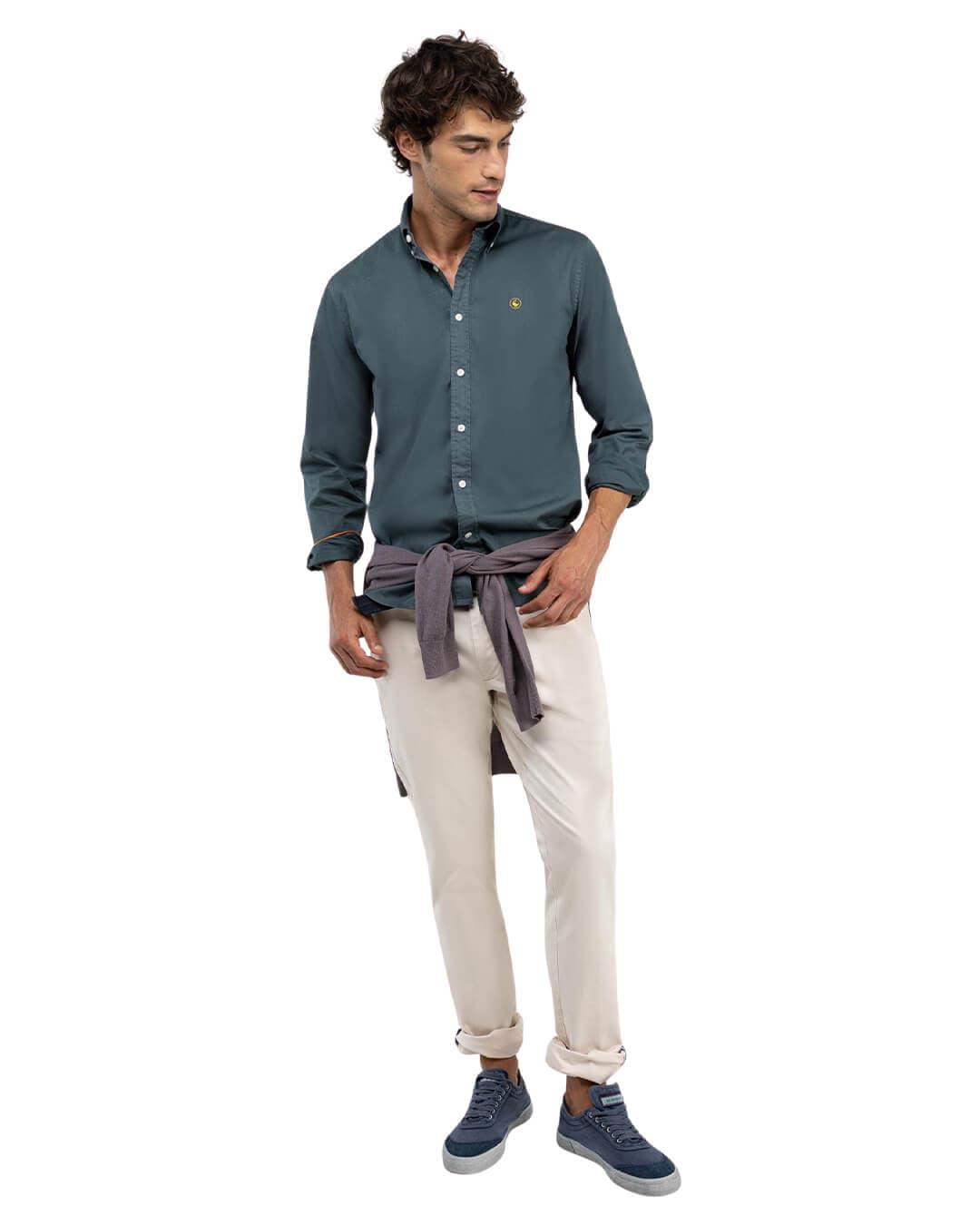 El Ganso Shirts El Ganso COTTON SHIRT GARMENT DYED GREEN