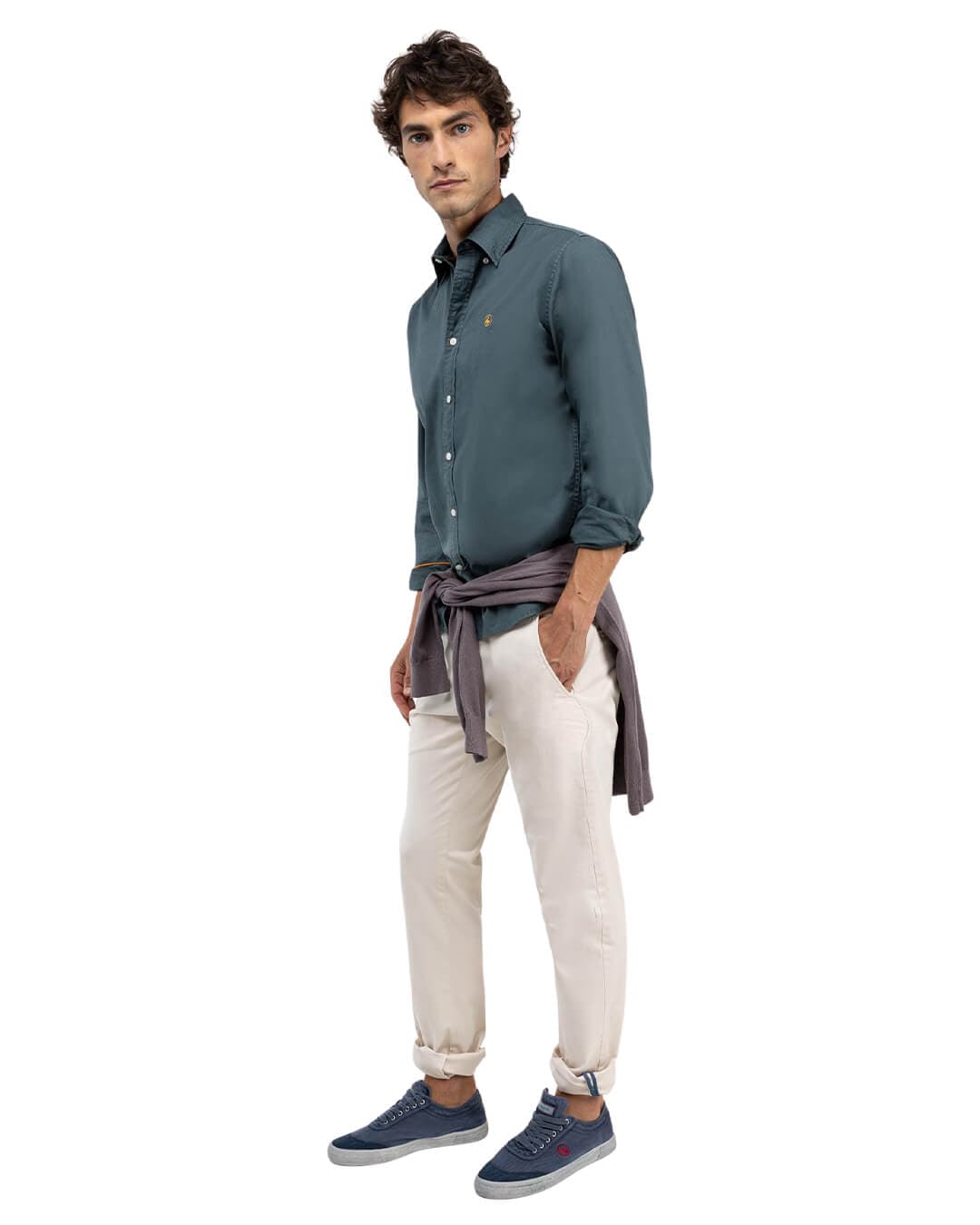 El Ganso Shirts El Ganso COTTON SHIRT GARMENT DYED GREEN