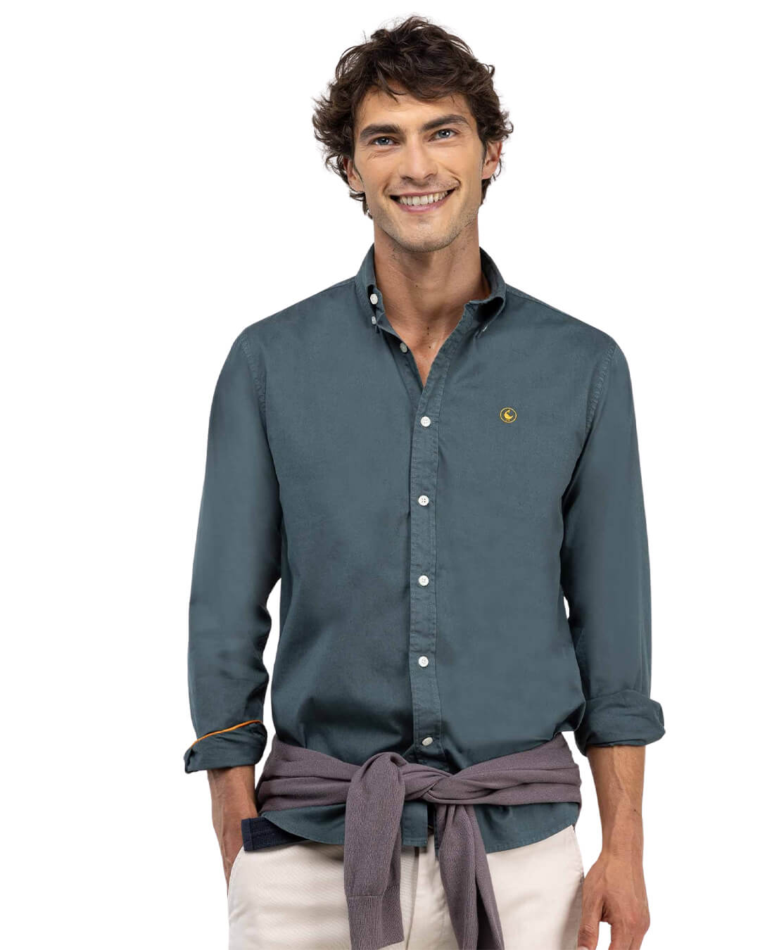 El Ganso Shirts El Ganso COTTON SHIRT GARMENT DYED GREEN