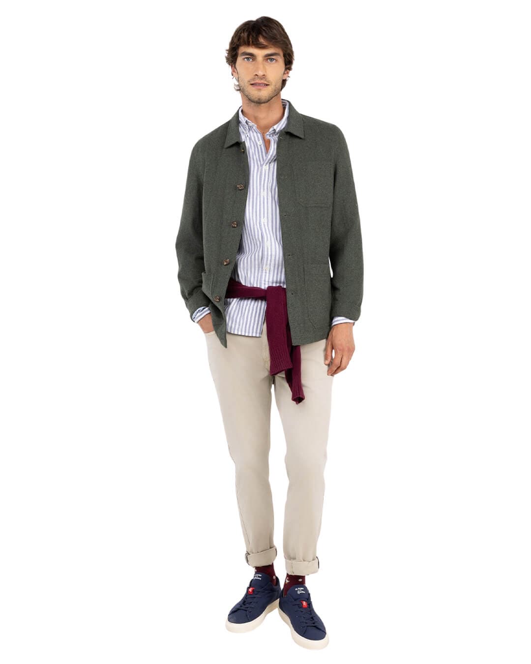 El Ganso Shirts El Ganso Green Wool Overshirt