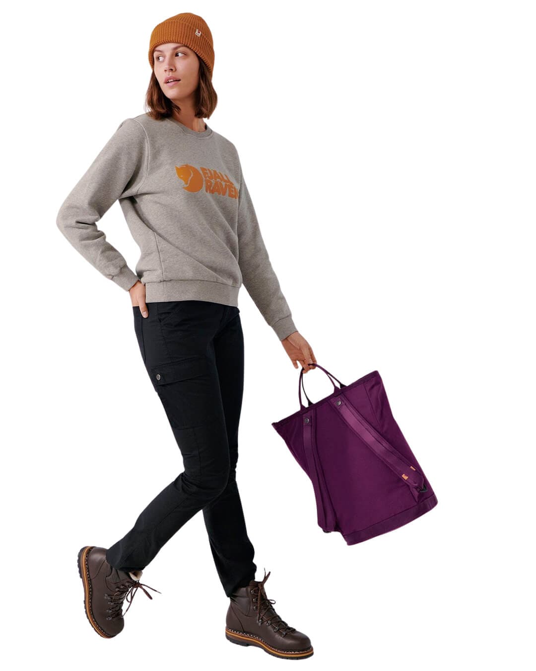 Fjallraven Jumpers Fjallraven Logo Dusty Pink Sweatshirt