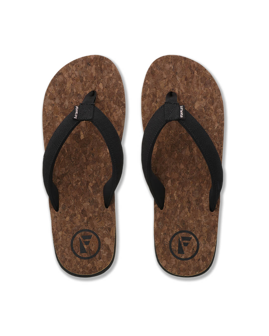 Foamlife Shoes Foamlife Mully Cork Black Flip Flops