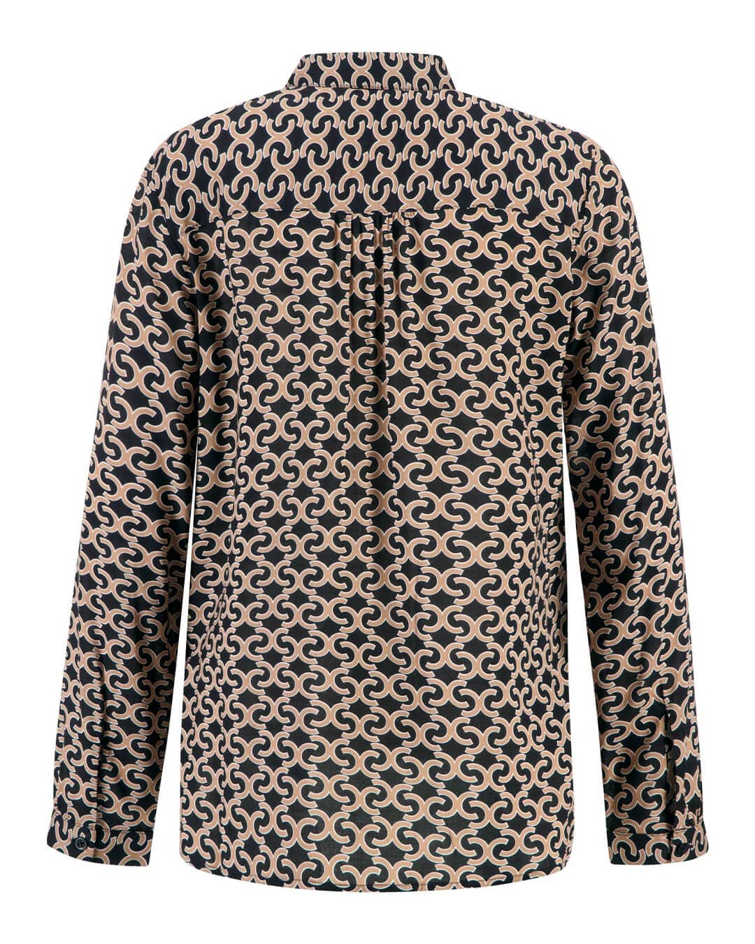 Fynch-Hatton Blouses Fynch-Hatton Black Long Sleeved Printed Blouse