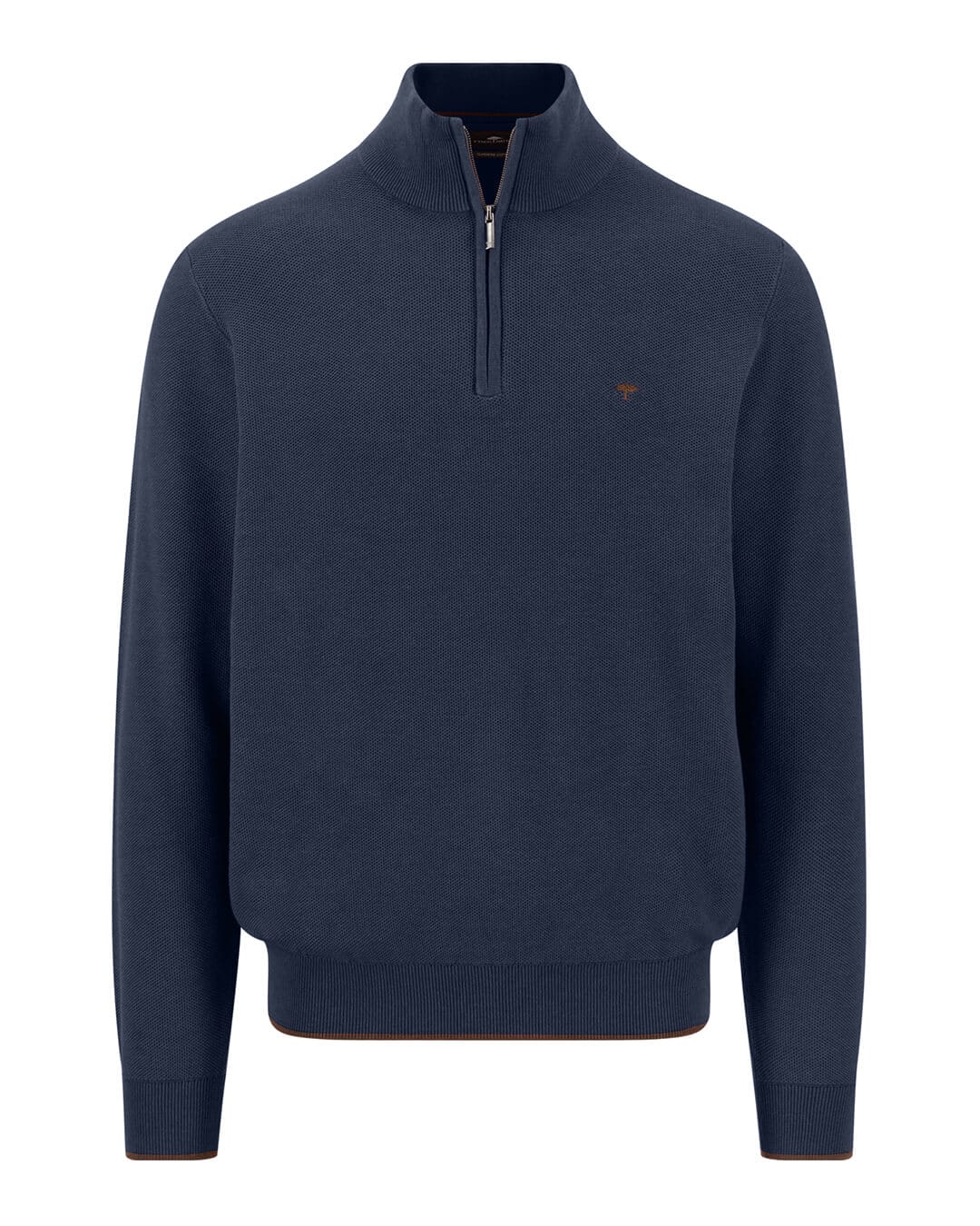 Fynch-Hatton Jumpers Fynch-Hatton Blue Fynch-Hatton Troyer Zip Structure Ink Blue F661