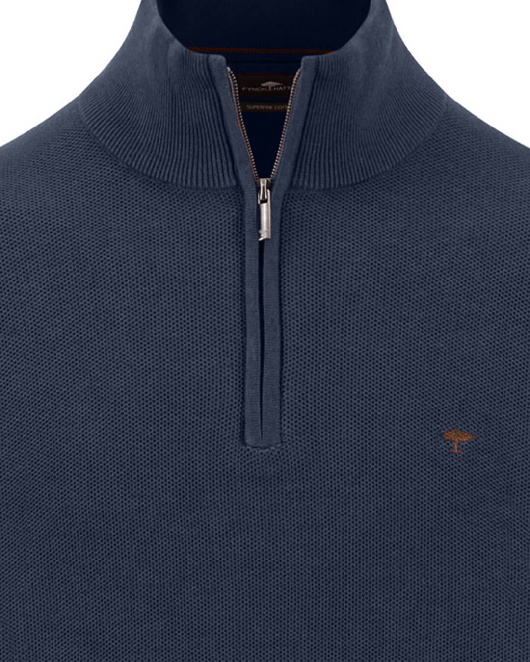 Fynch-Hatton Jumpers Fynch-Hatton Blue Fynch-Hatton Troyer Zip Structure Ink Blue F661