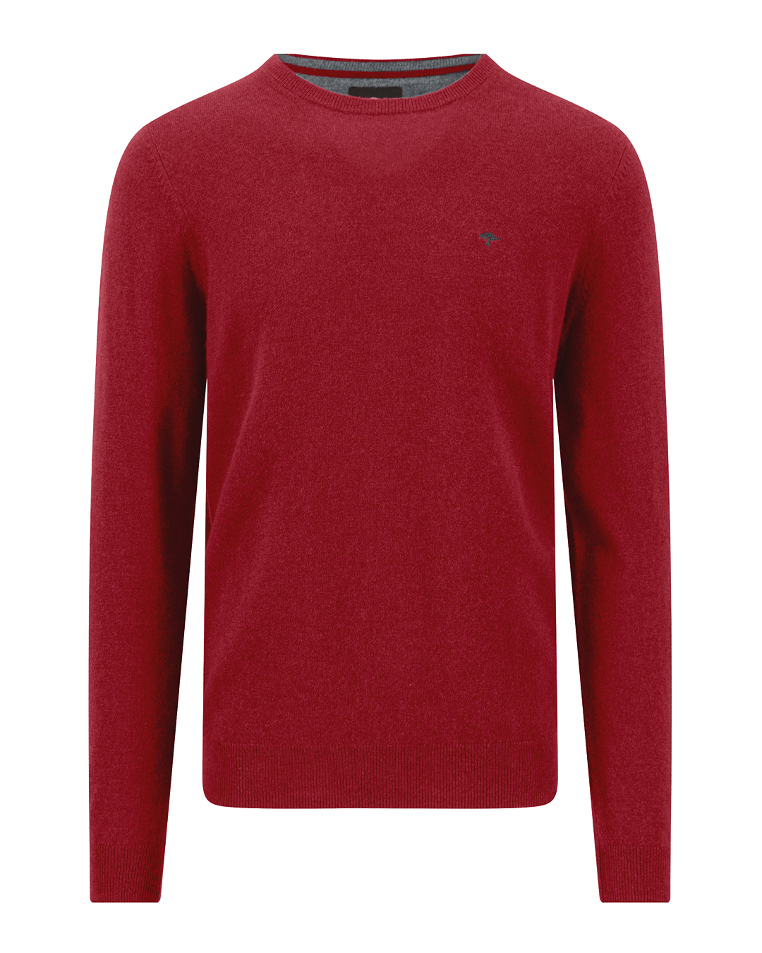 Fynch-Hatton Jumpers Fynch-Hatton Brick Red Merino Cashmere Crew Neck Jumper