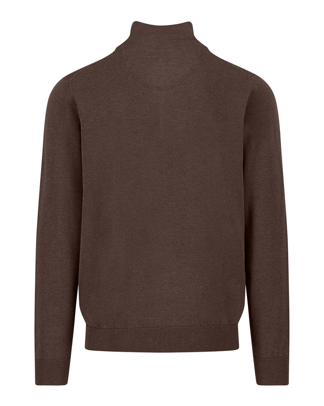 Fynch-Hatton Jumpers Fynch-Hatton Brown Troyer-Zip Superfine Half-Zip Sweater