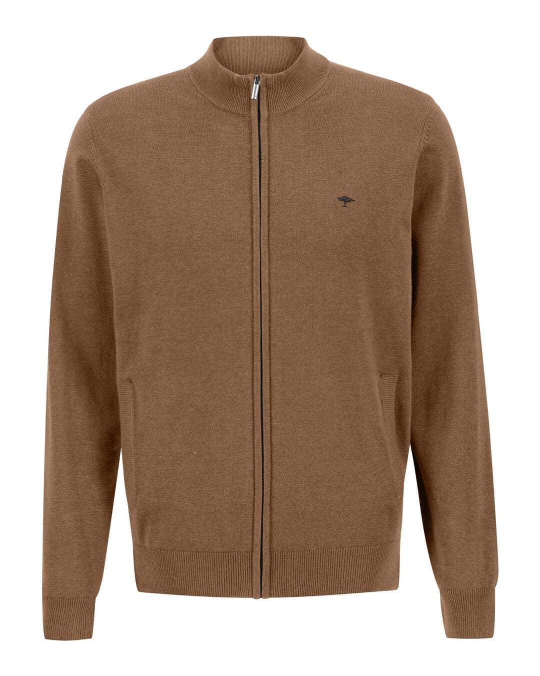 Fynch-Hatton Jumpers Fynch-Hatton Brown Zip Cardigan