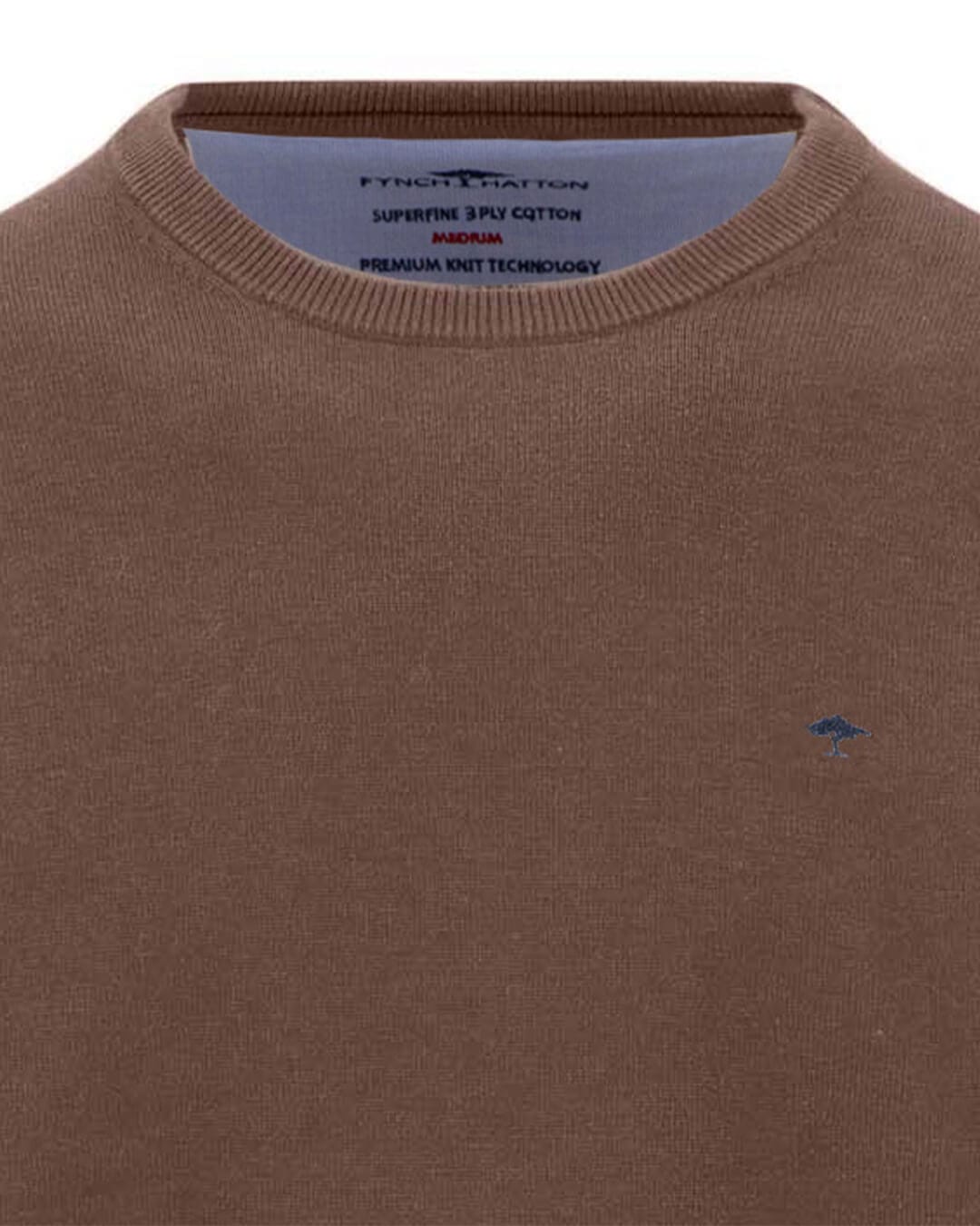 Fynch-Hatton Jumpers Fynch-Hatton Chocolate Brown Superfine Crew Neck Jumper