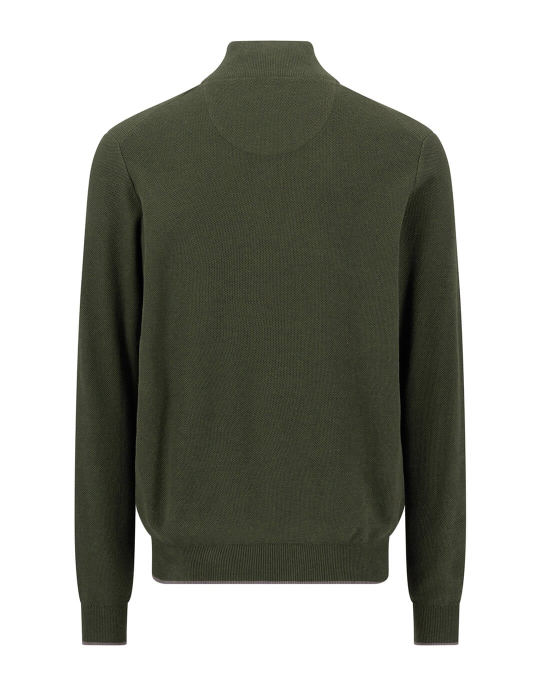 Fynch-Hatton Jumpers Fynch-Hatton Dark Green Structure Button Neck Jumper