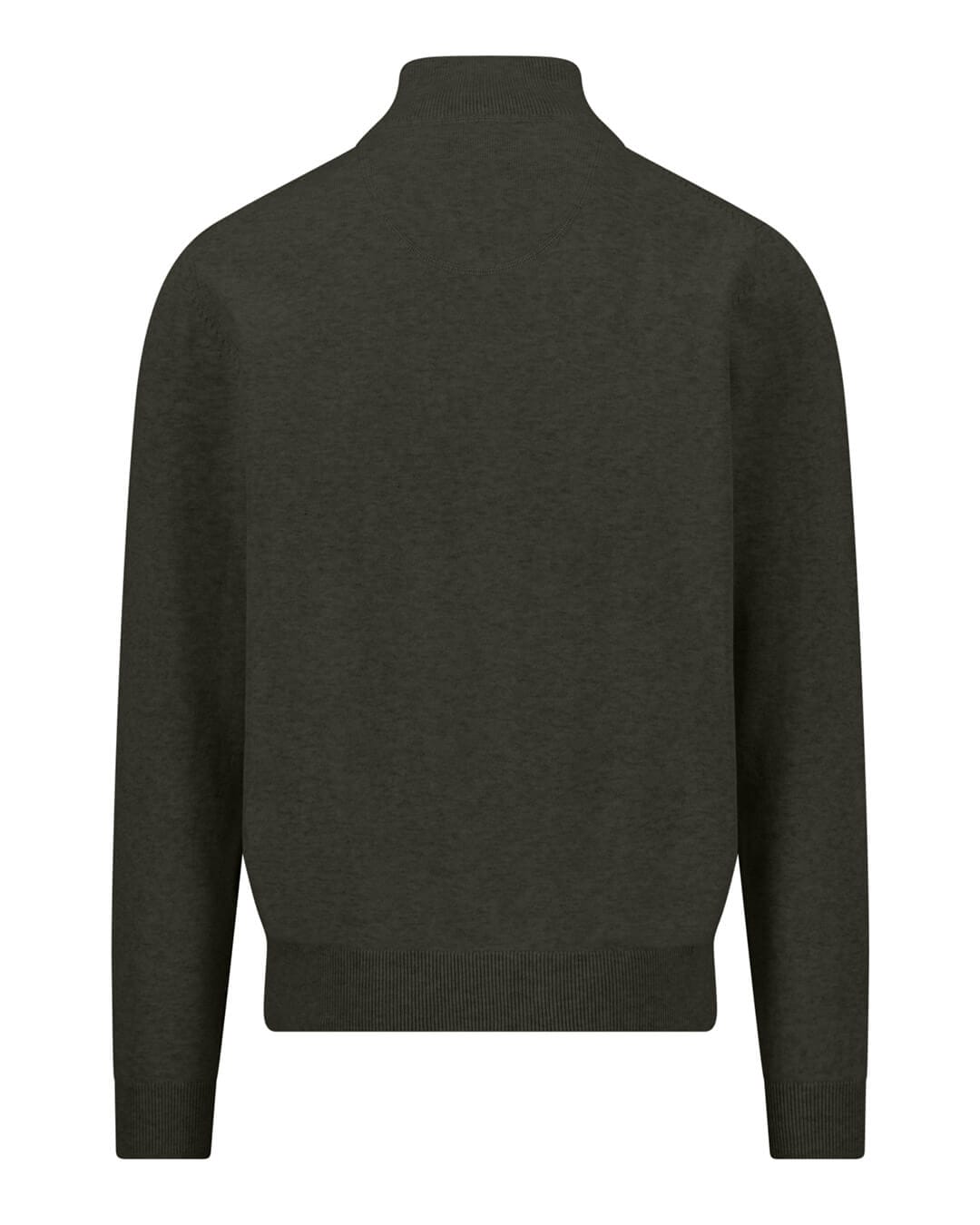 Fynch-Hatton Jumpers Fynch-Hatton Dark Green Superfine Half-Zip Jumper