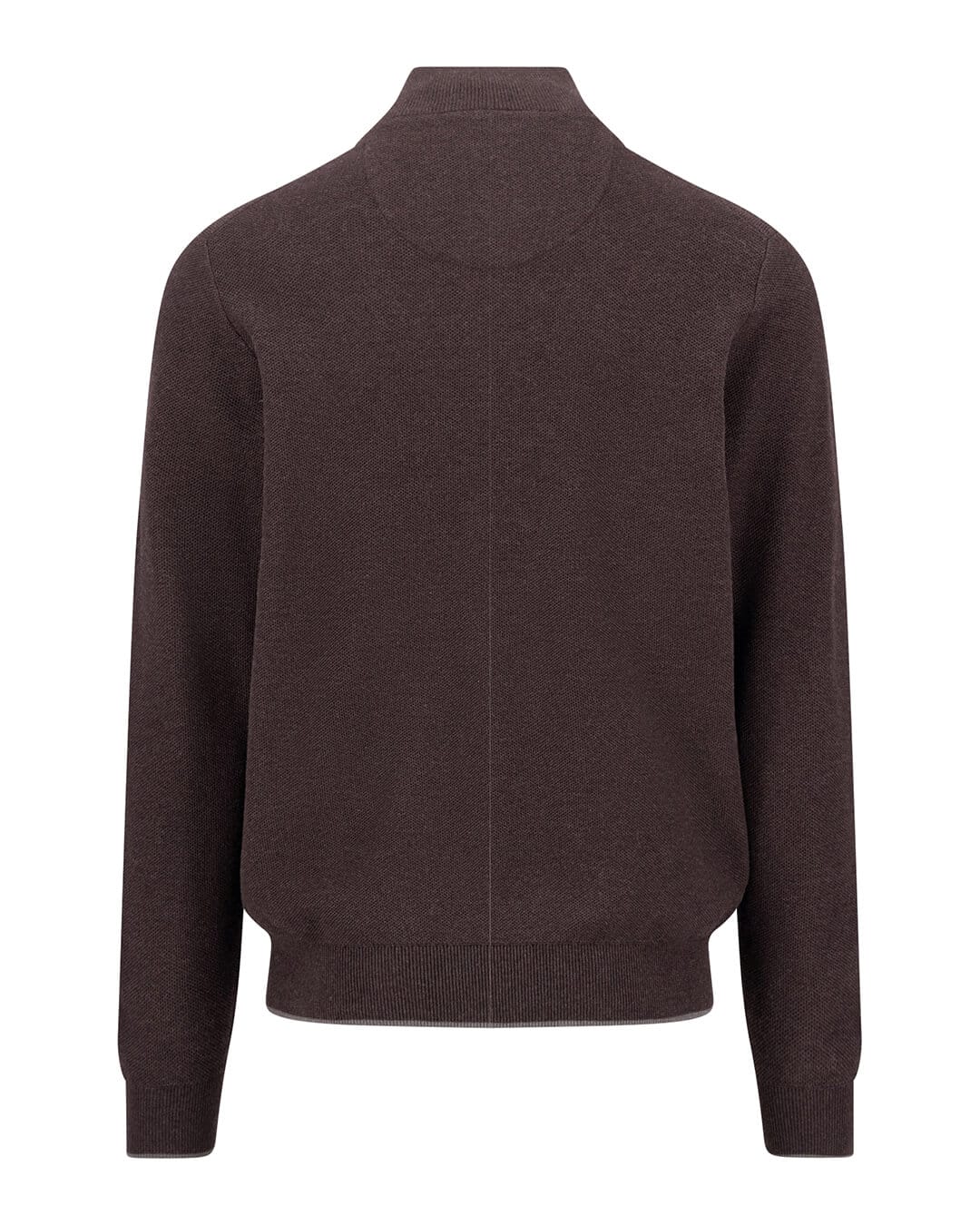 Fynch-Hatton Jumpers Fynch-Hatton Dark Taupe Structure Button Neck Jumper