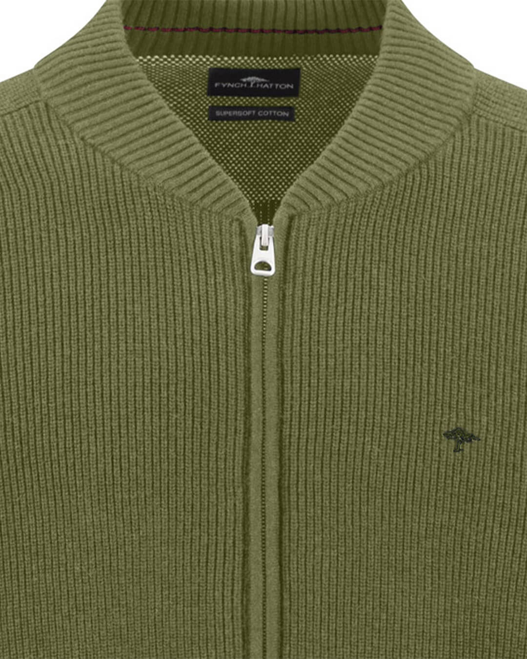 Fynch-Hatton Jumpers Fynch-Hatton Green Fynch-Hatton Cardigan College Struc Supersoft Moss F748