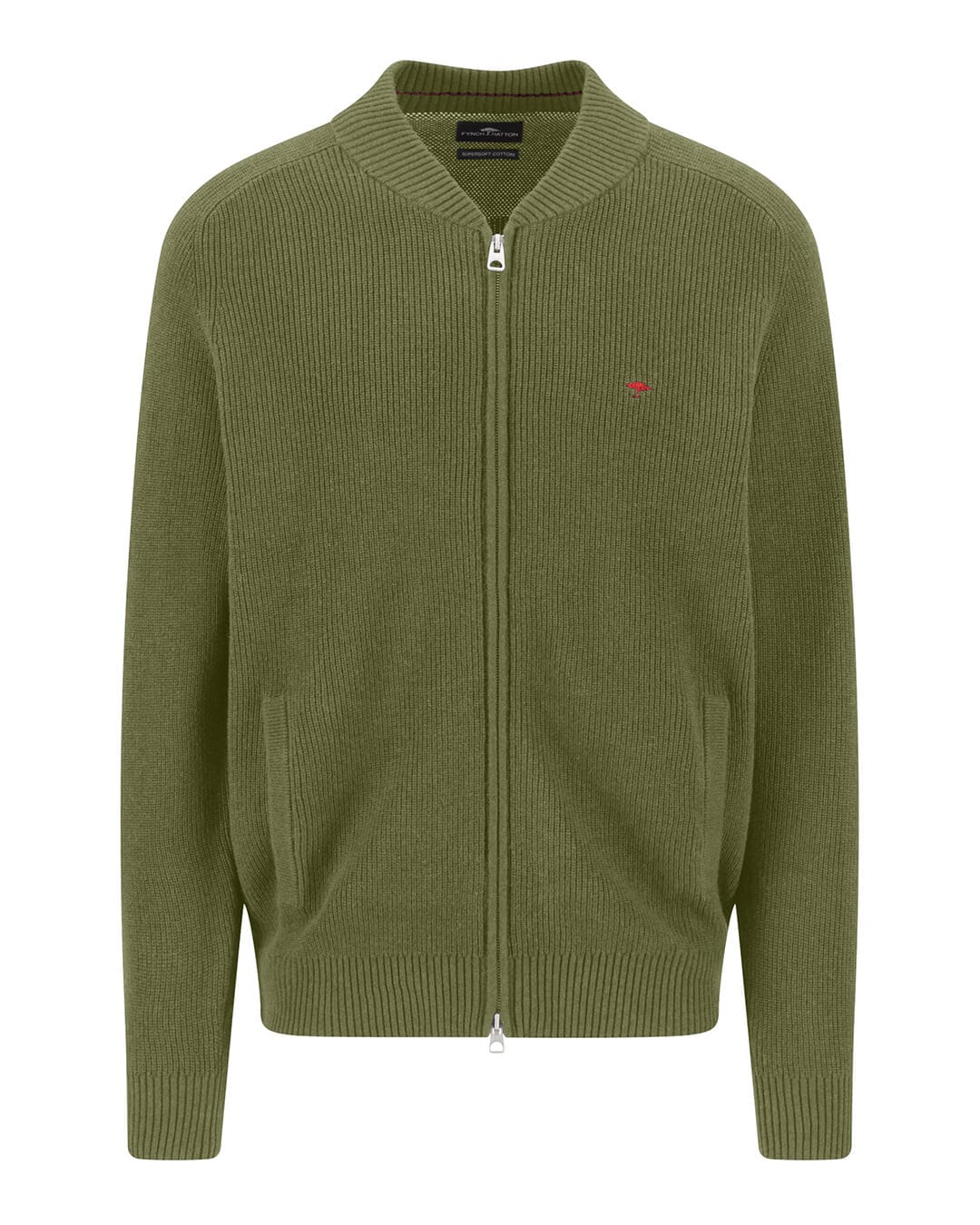 Fynch-Hatton Jumpers Fynch-Hatton Green Fynch-Hatton Cardigan College Struc Supersoft Moss F748