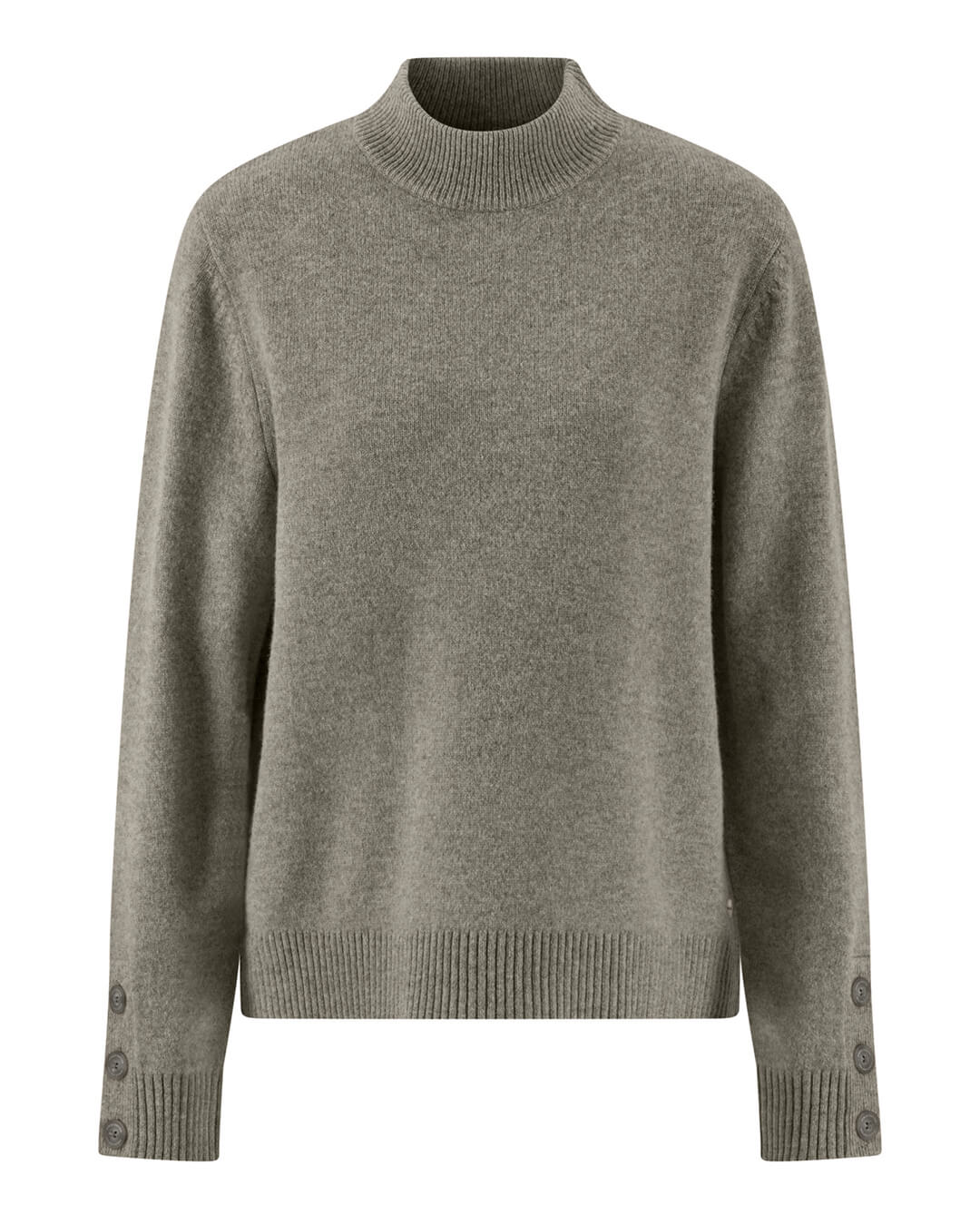 Fynch-Hatton Jumpers Fynch-Hatton Green Fynch-Hatton Pullover Button Sl Merinowool Rws Dusty Green F732