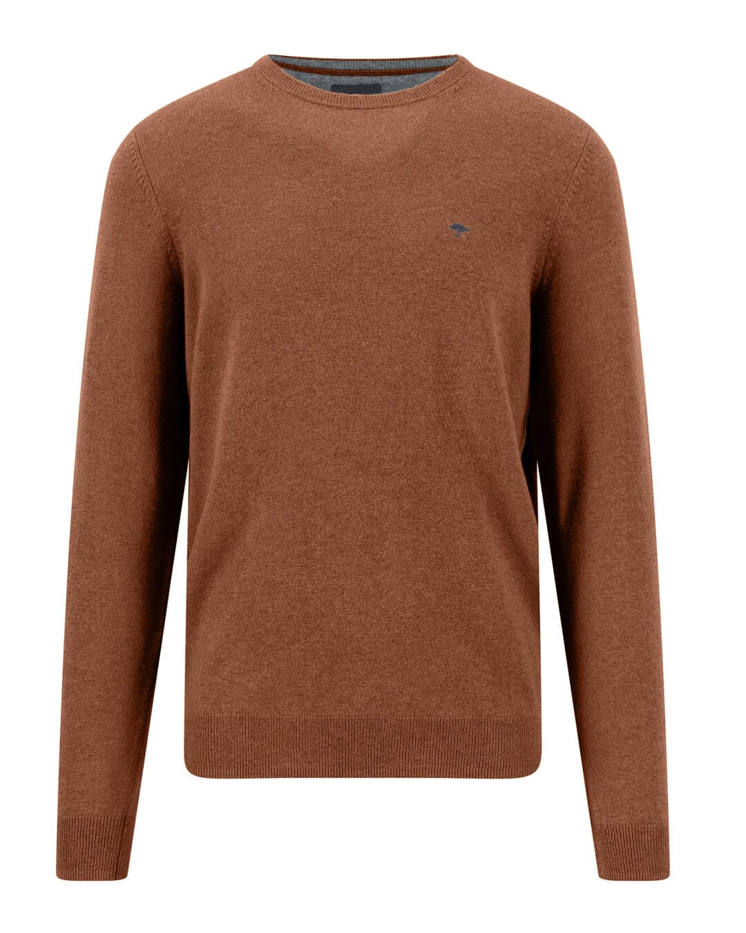 Fynch-Hatton Jumpers Fynch-Hatton Hazel Brown Merino Cashmere Crew Neck Jumper
