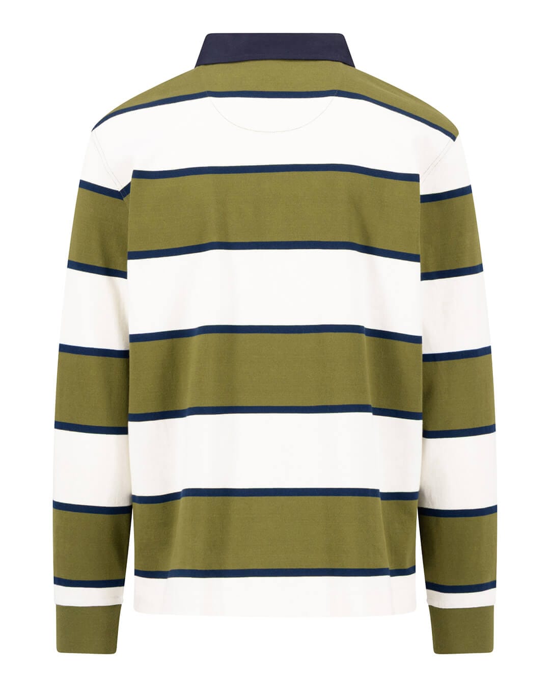 Fynch-Hatton Jumpers Fynch-Hatton Moss Green Striped Interlock Rugby Jumper
