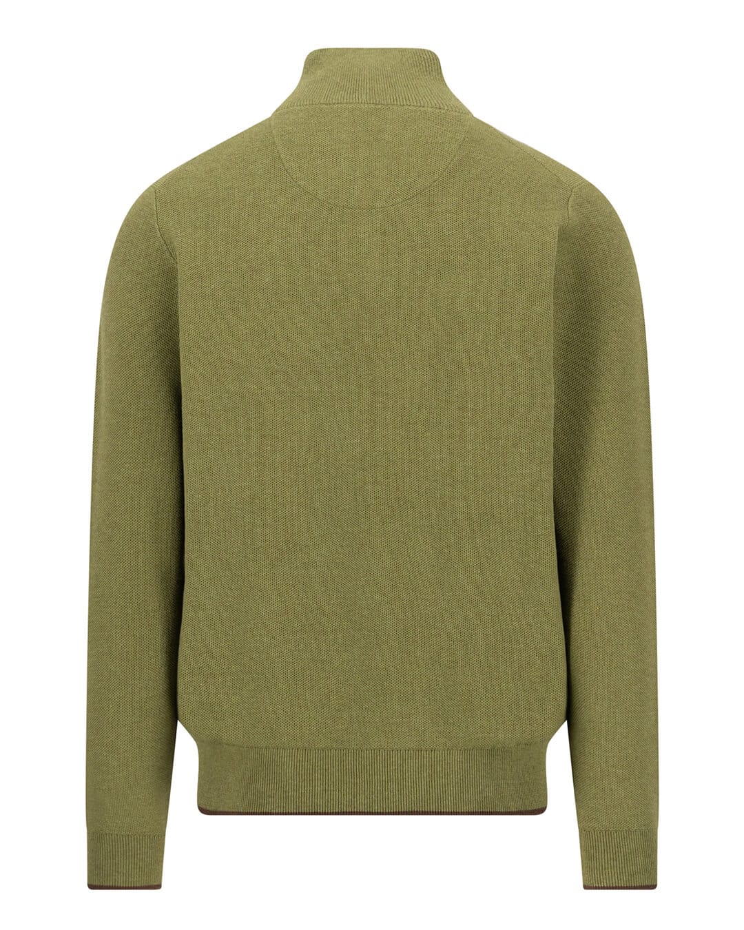 Fynch-Hatton Jumpers Fynch-Hatton Moss Green Structure Button Neck Jumper