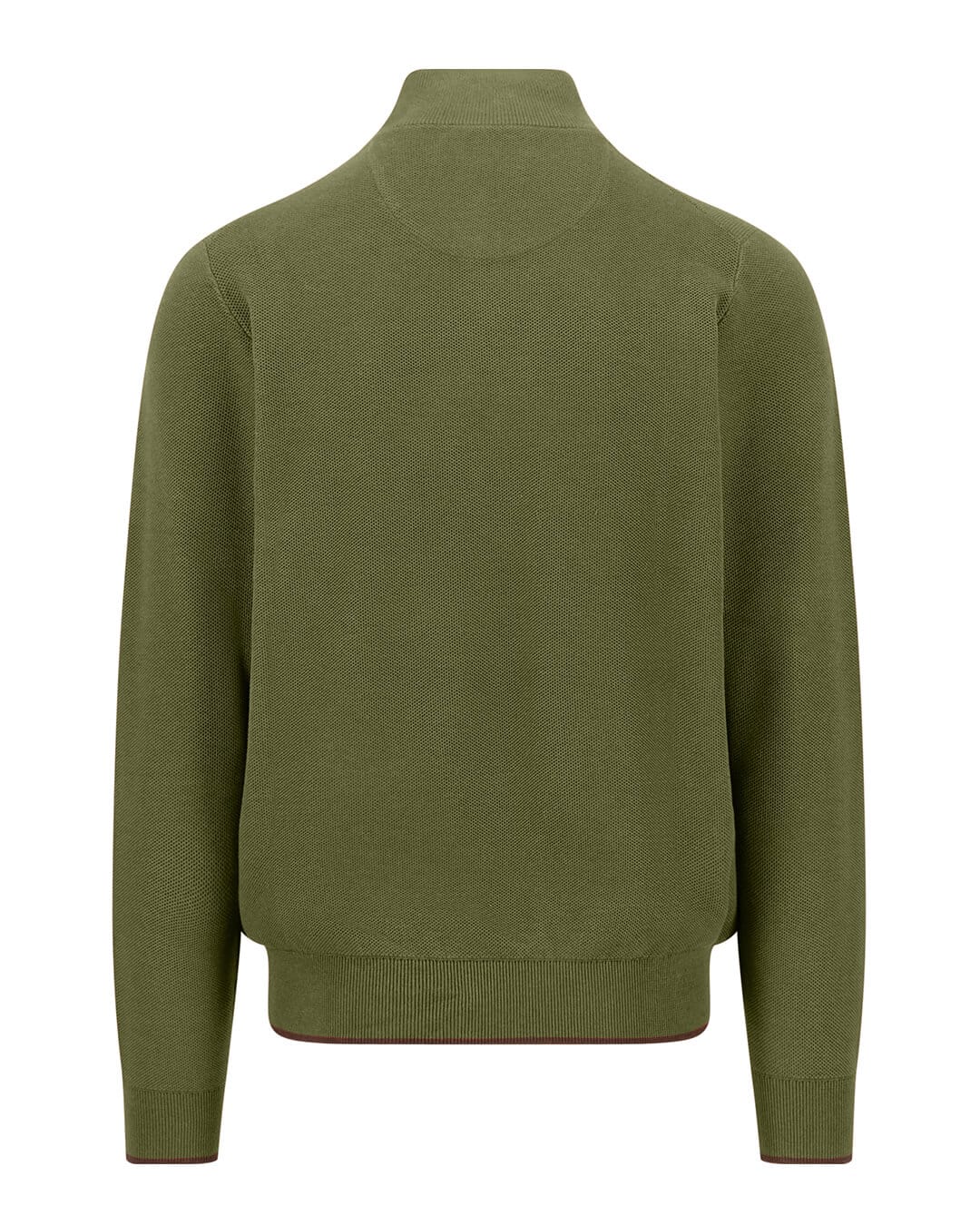 Fynch-Hatton Jumpers Fynch-Hatton Moss Green Structure Half-Zip Jumper