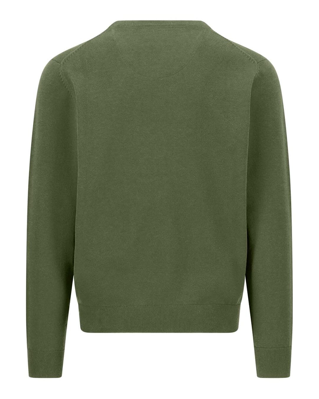 Fynch-Hatton Jumpers Fynch-Hatton Moss Green Superfine Crew Neck Jumper