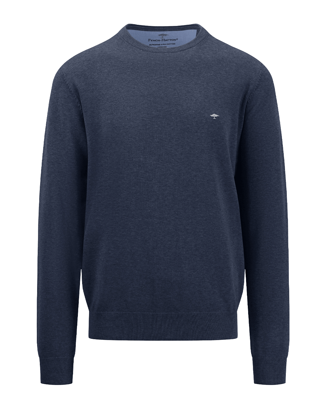 Fynch-Hatton Jumpers Fynch-Hatton Navy Crew Neck Jumper