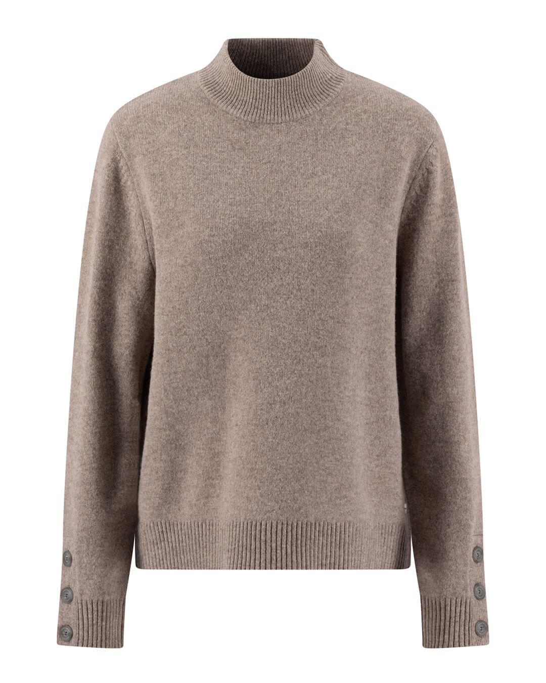 Fynch-Hatton Jumpers Fynch-Hatton Taupe Merino Wool Button Pullover