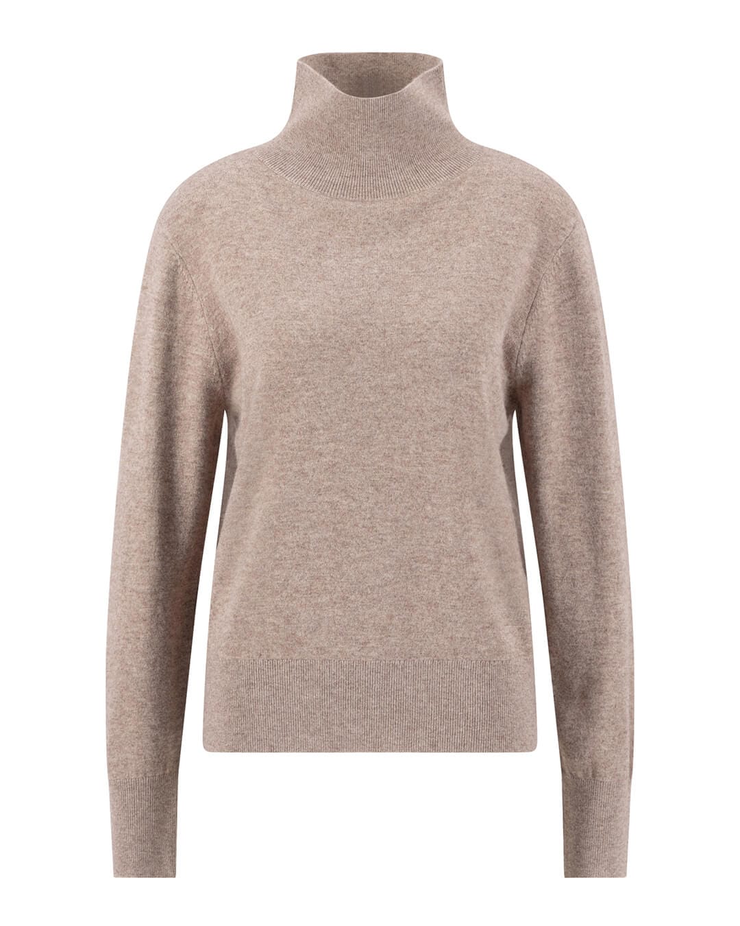 Fynch-Hatton Jumpers Fynch-Hatton Taupe Wool Mix Roll Neck Jumper